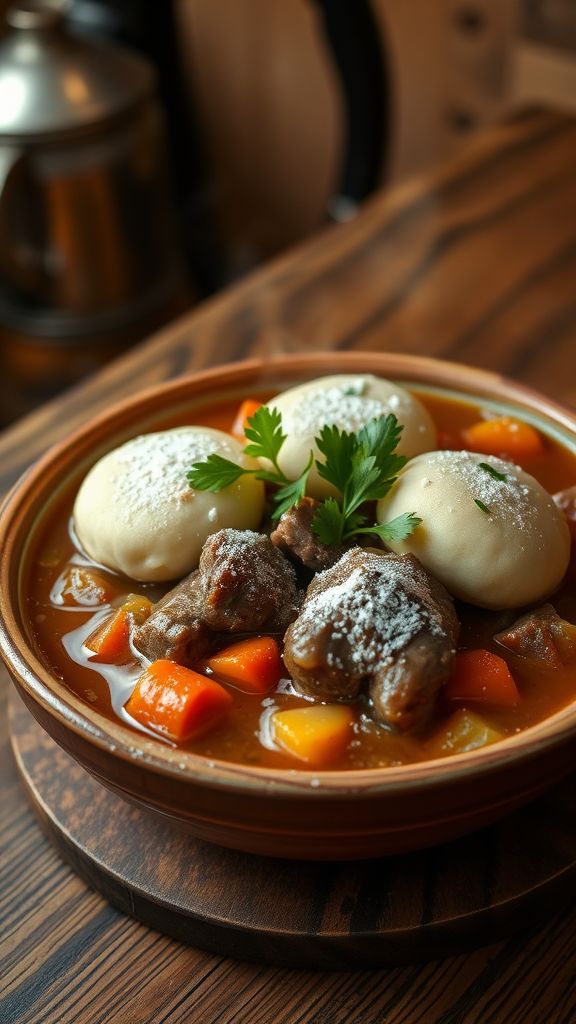 Traditional Irish Lamb Stew with Dumplings