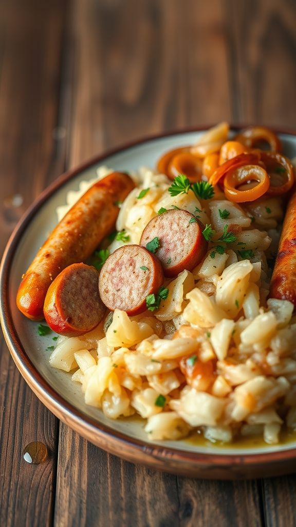 Traditional Polish Sausage and Sauerkraut  