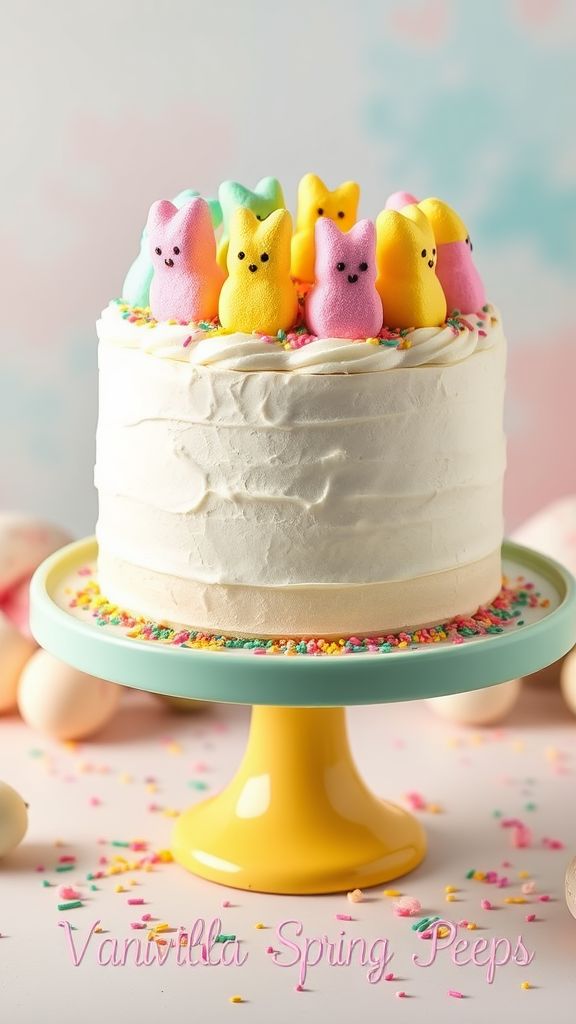 Vanilla Bean Peeps Cake  