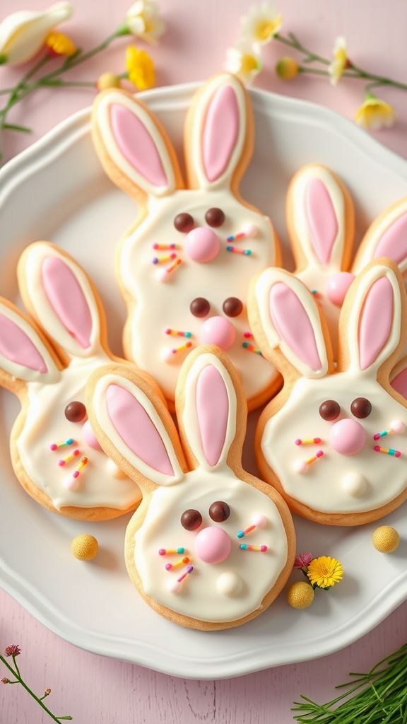 Vanilla Buttercream Bunny Faces  