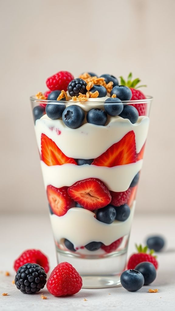 Vanilla Yogurt Parfaits with Fresh Berries  