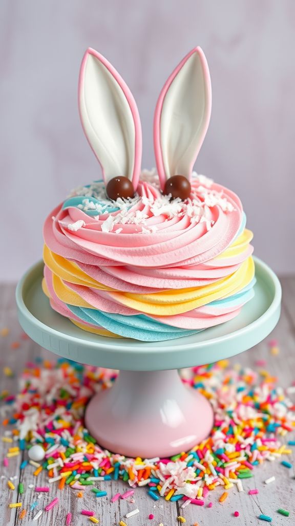 Whimsical Bunny Hop Cake  