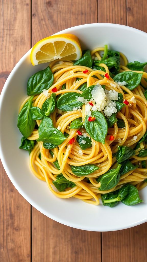 Wild Garlic and Spinach Pasta