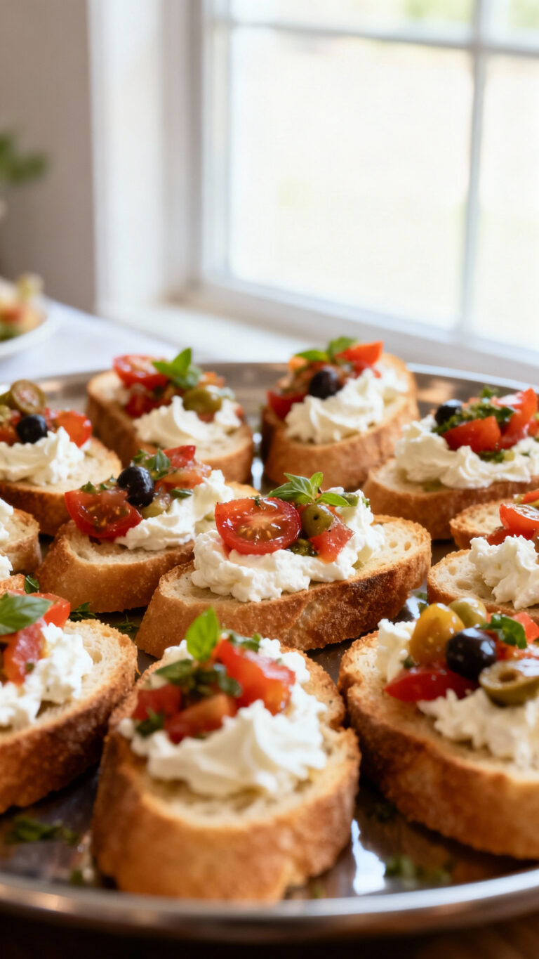 Bruschetta with Whipped Ricotta - Italian cuisine