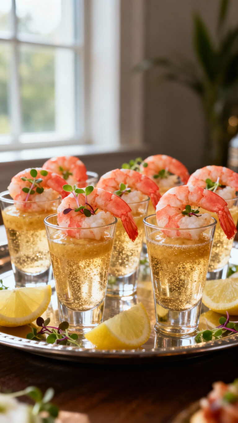 Champagne Shrimp Cocktail Shooters - American cuisine