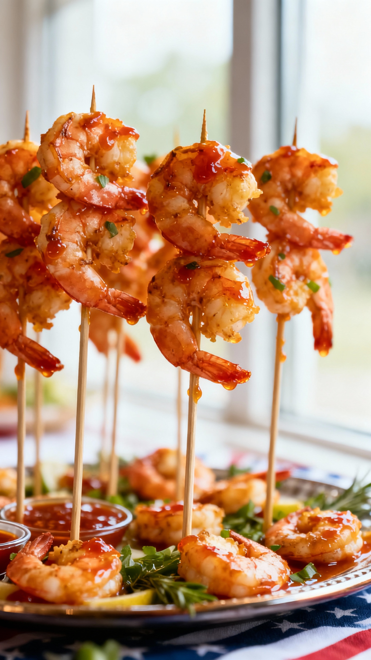 Hot Honey Shrimp Skewers