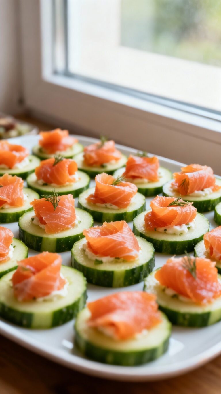 Smoked Salmon Cucumber Rounds - Scandinavian cuisine