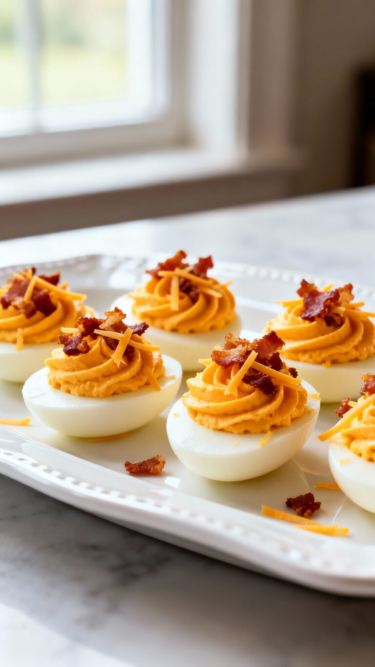 Bacon Cheddar Ranch Deviled Eggs - American cuisine