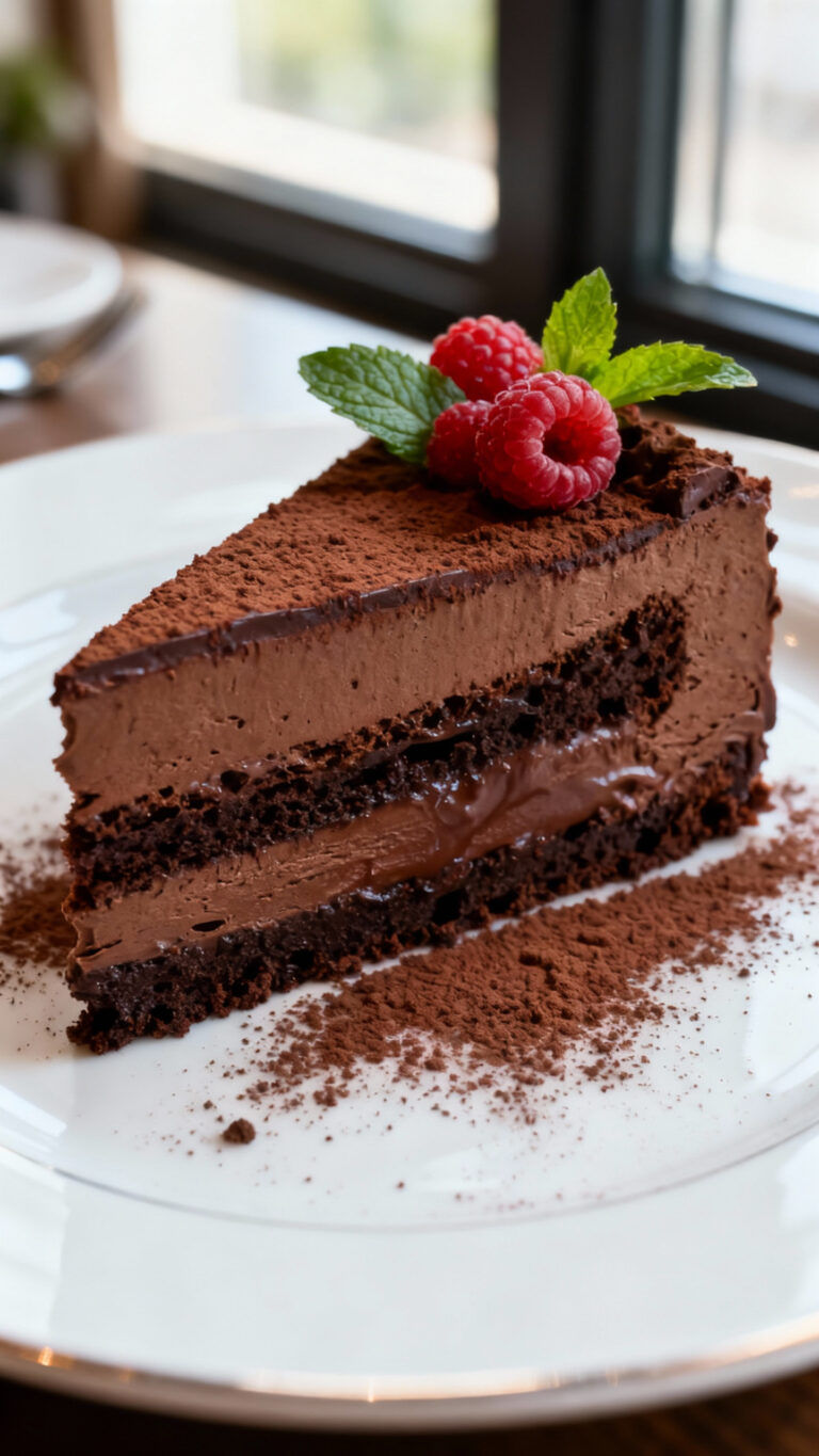 Decadent French Chocolate Mousse Cake - French