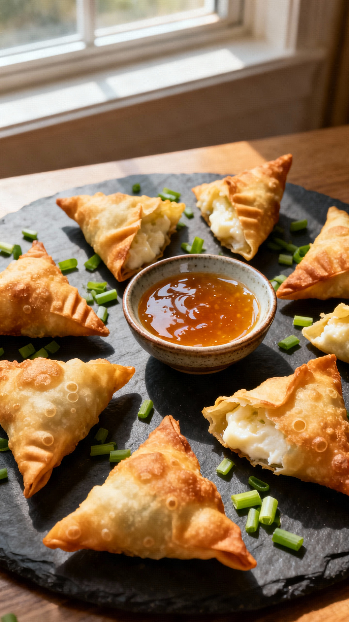Cream Cheese Wontons with Sweet Sour Sauce