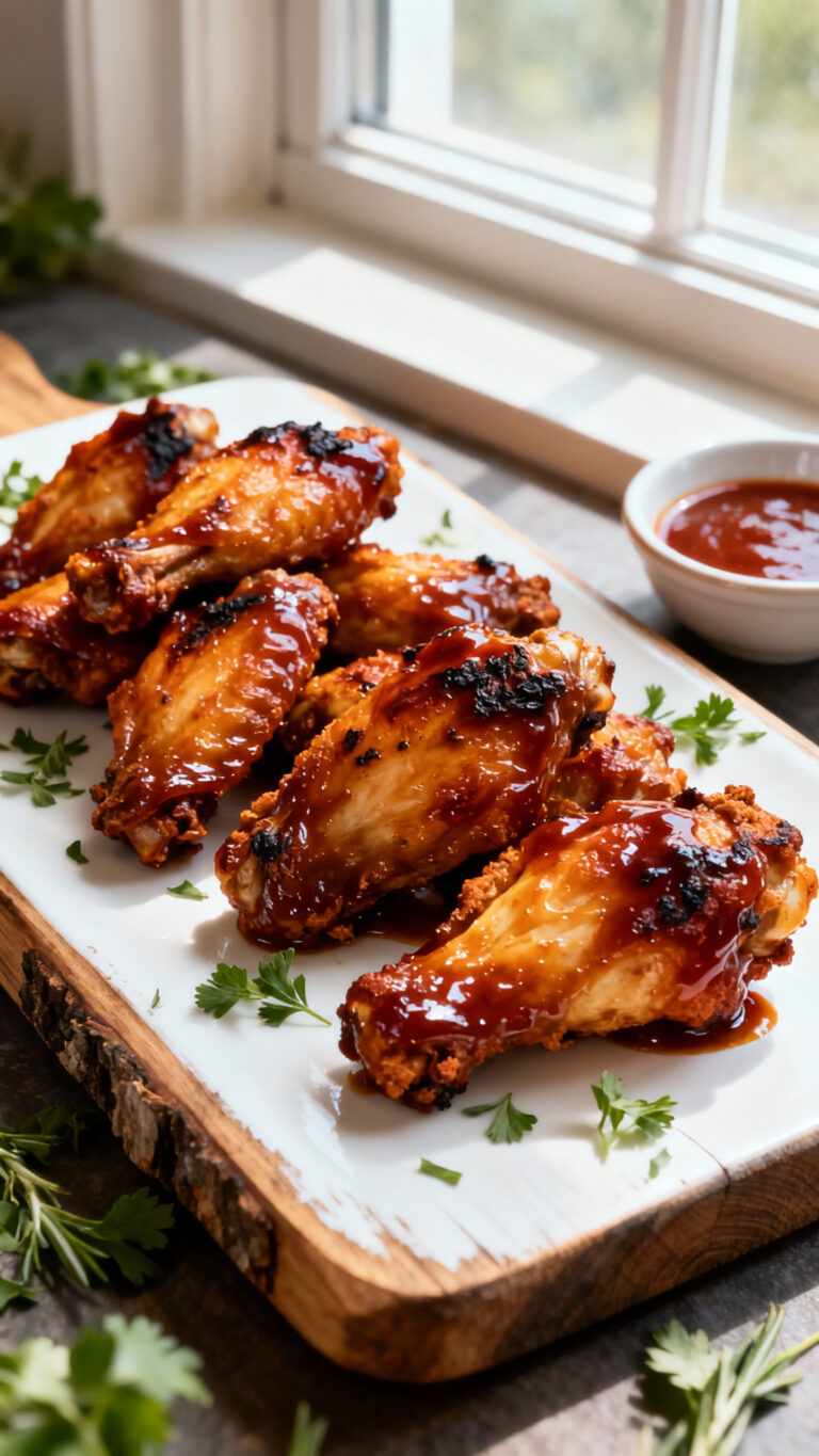 Crispy Oven-Baked BBQ Chicken Wings - American