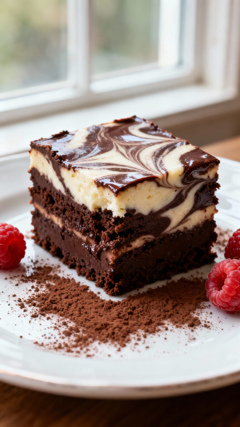Dark Chocolate Fudgy Cheesecake Brownies - American