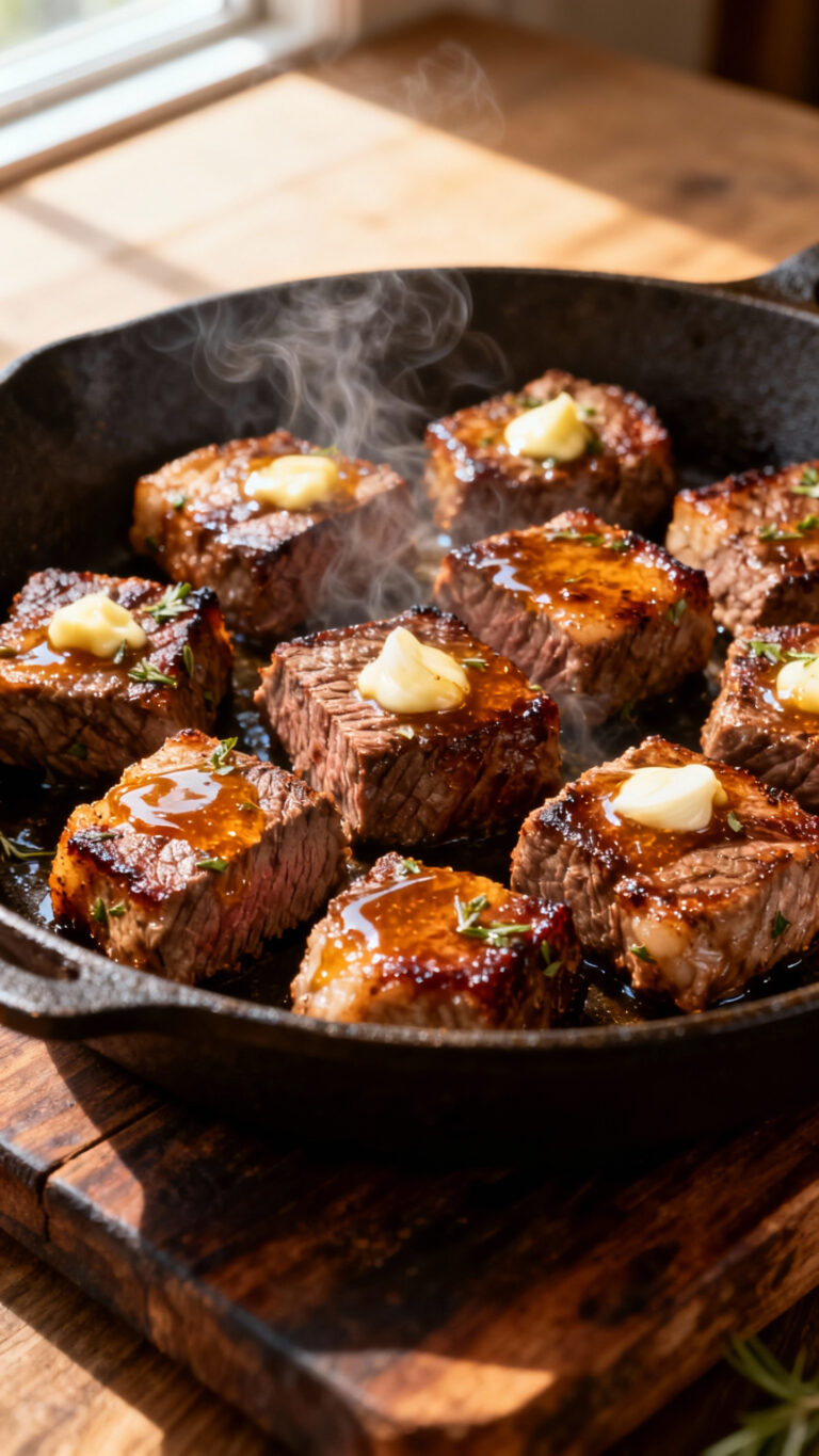 Garlic Butter Steak Bites - American cuisine
