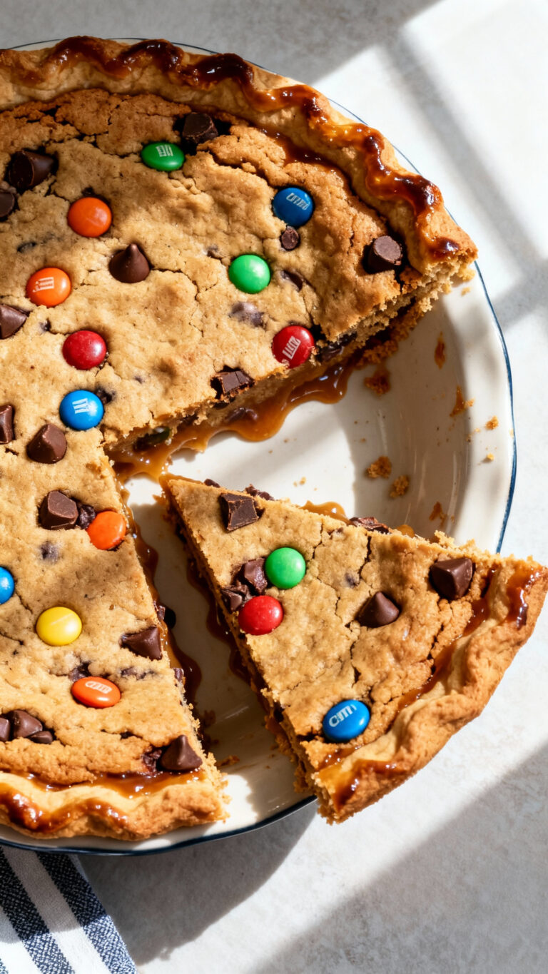 M&M Chocolate Chip Cookie Pie - American