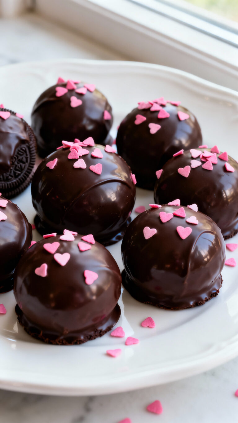 Oreo Truffles with Heart Sprinkles - American
