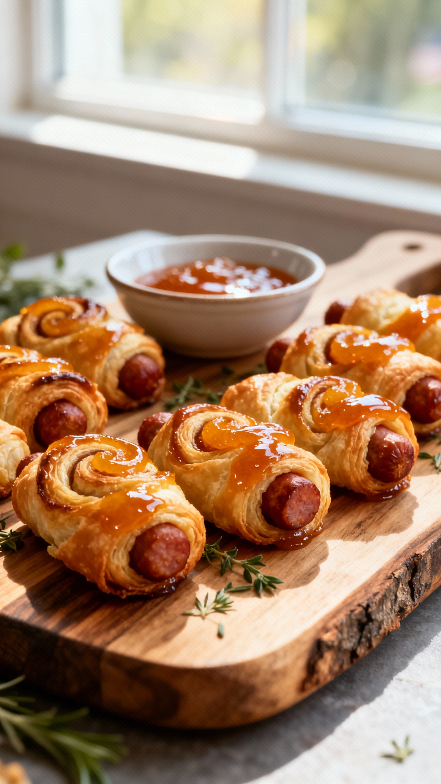 Pigs in a Blanket with Apricot Glaze