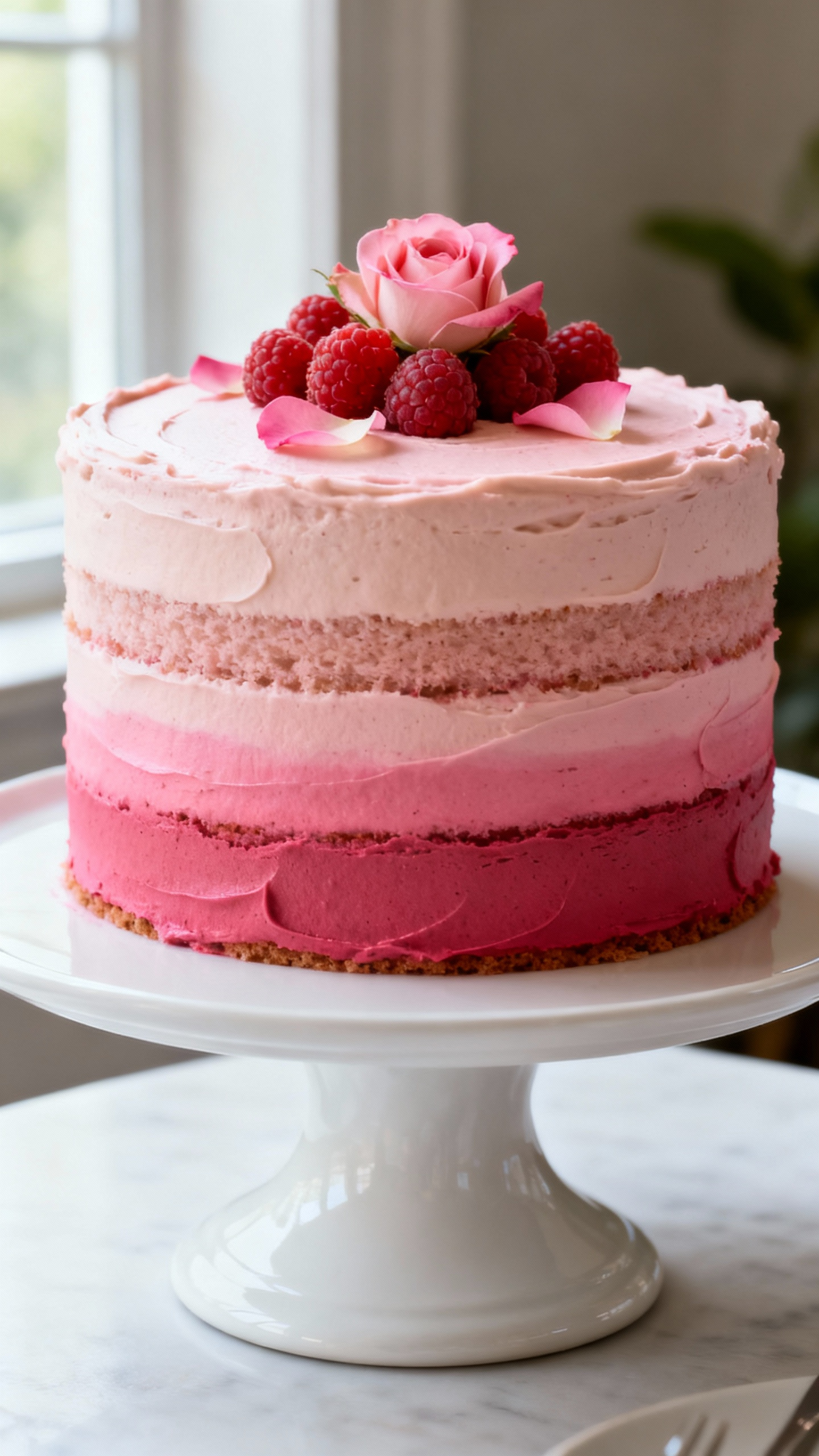 Pink Ombre Layer Cake (Vegan)