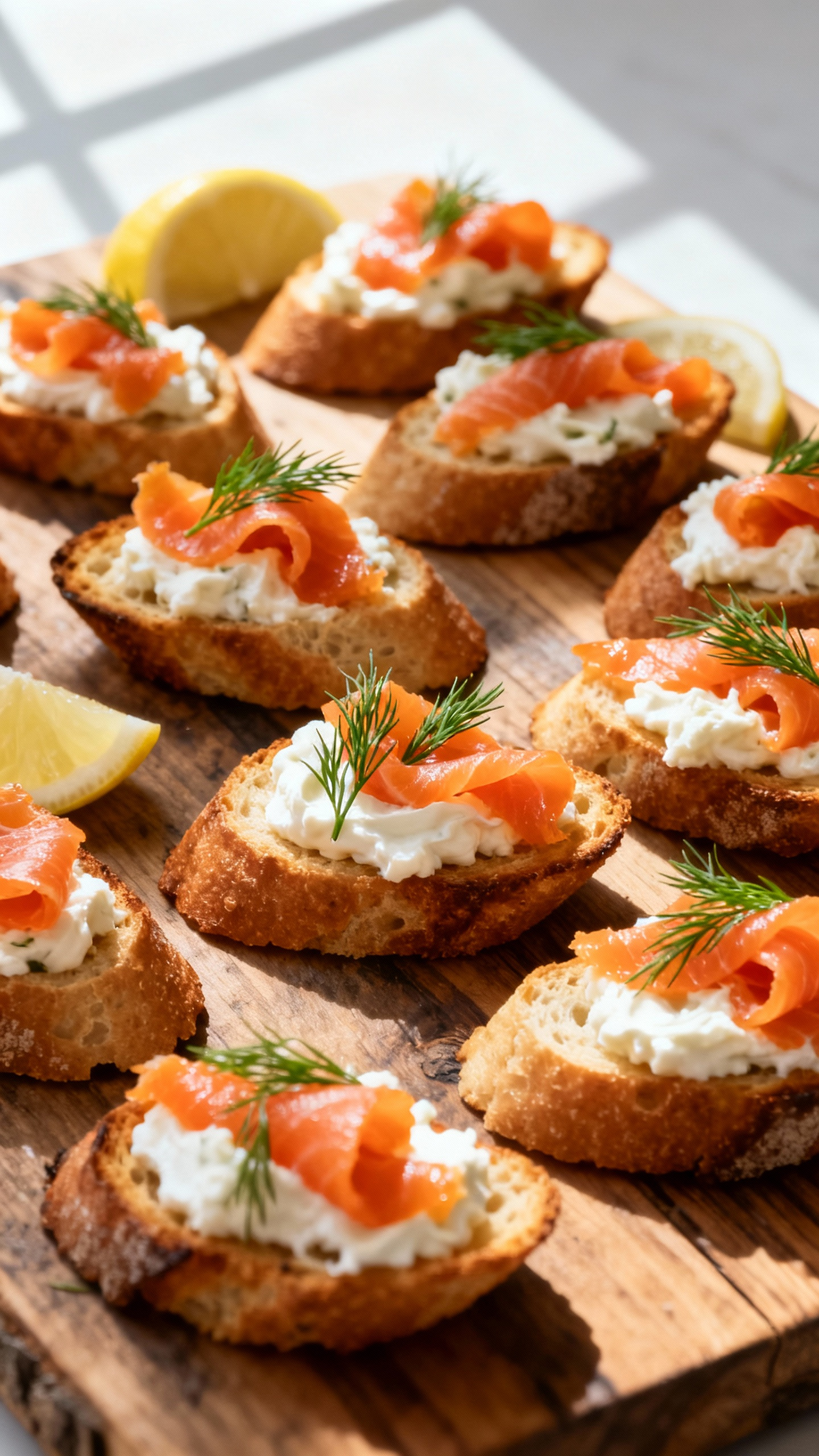 Smoked Salmon Crostini with Lemon-Dill Mascarpone
