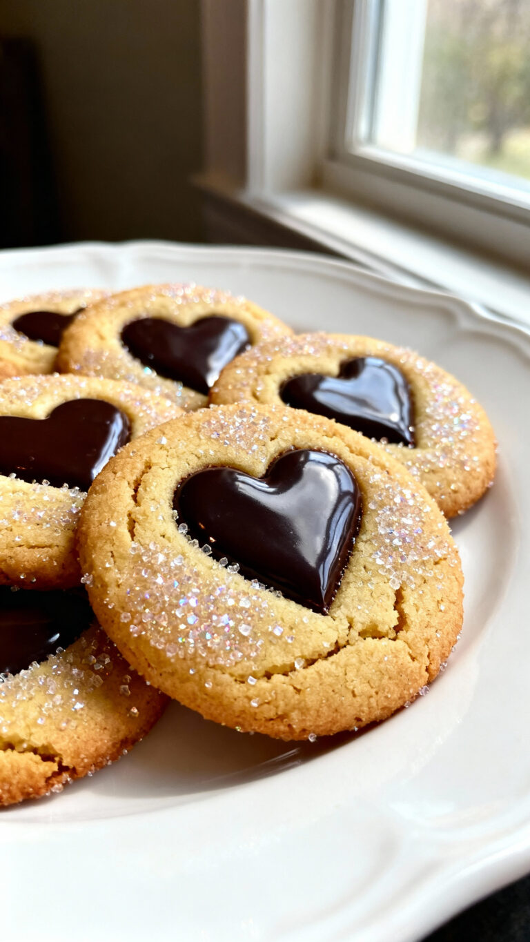 Sparkle Sweetheart Cookies with Chocolate Hearts - American