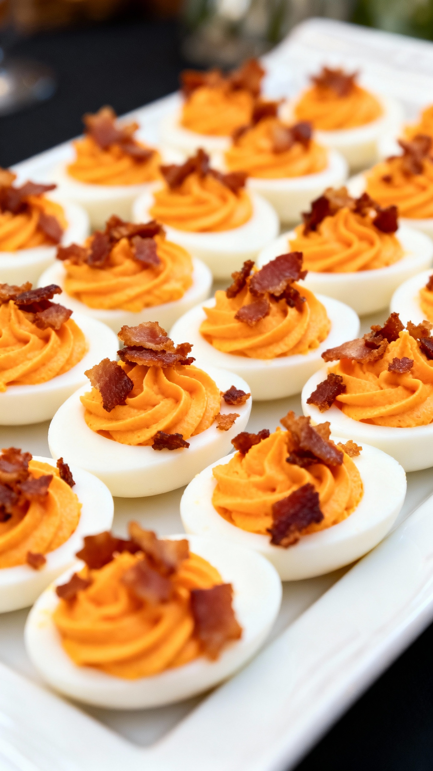 Spicy Deviled Eggs with Bacon