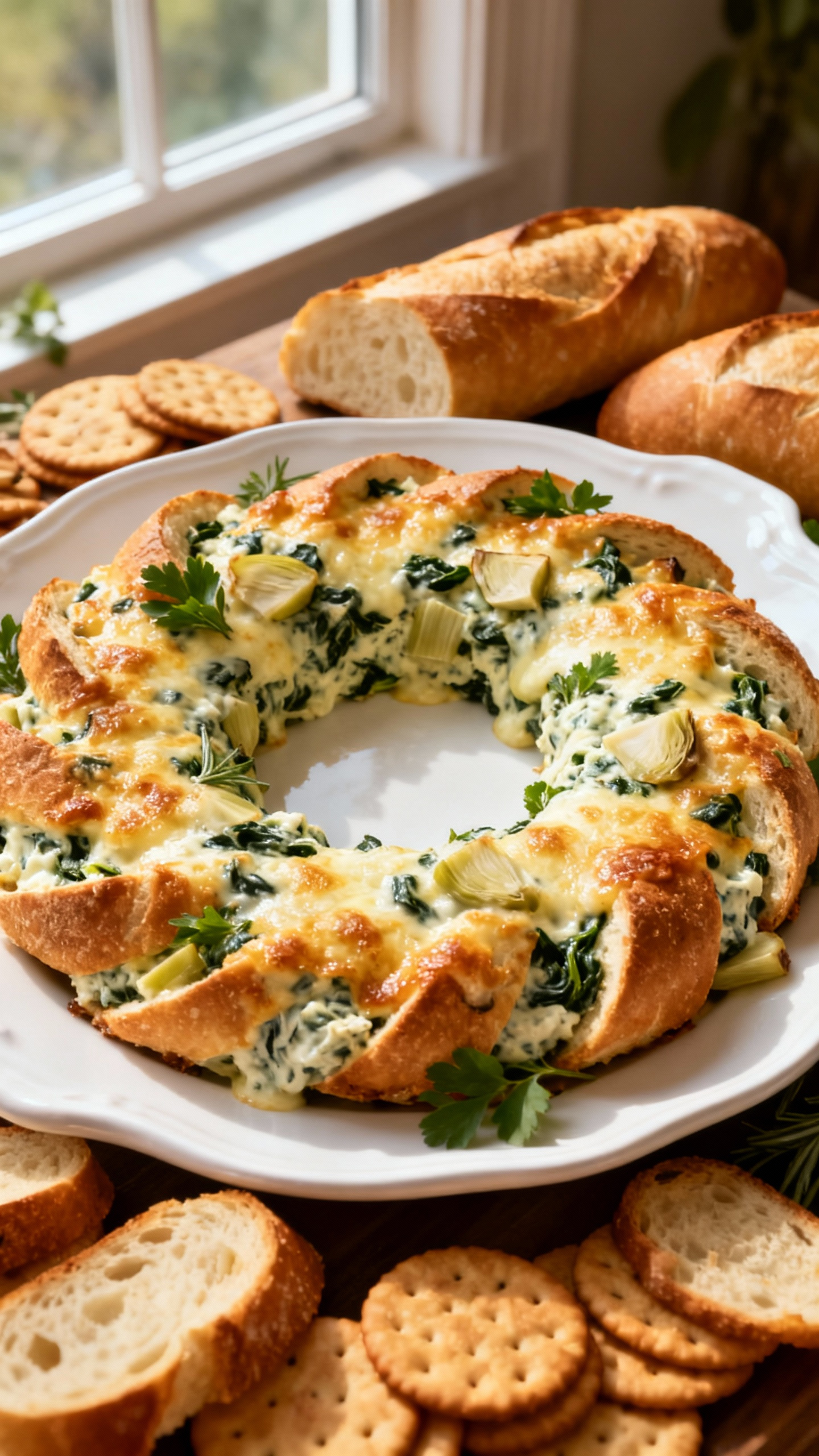 Spinach Artichoke Dip Wreath