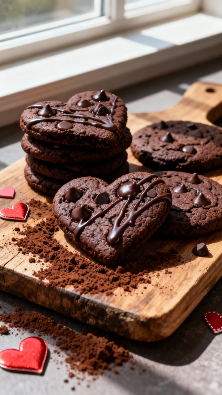 Triple Chocolate Valentine Cookies - American