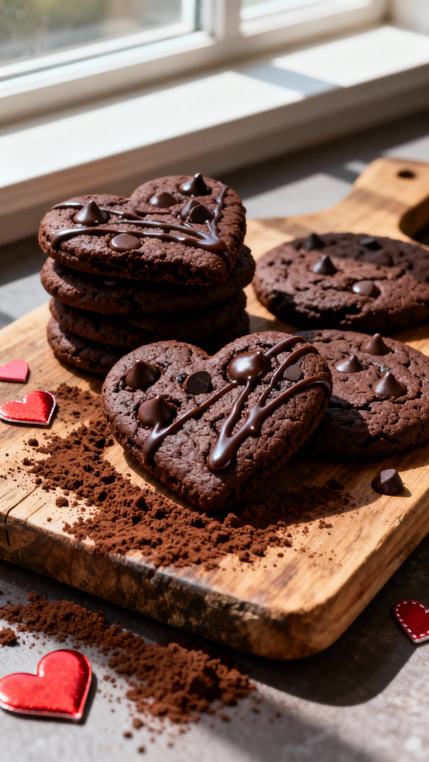 Triple Chocolate Valentine Cookies