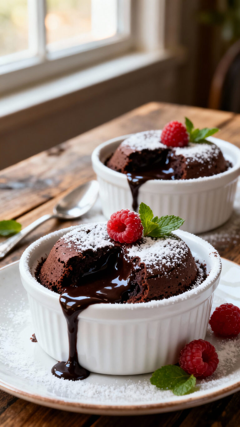 Vegan Chocolate Lava Cakes for Two - American