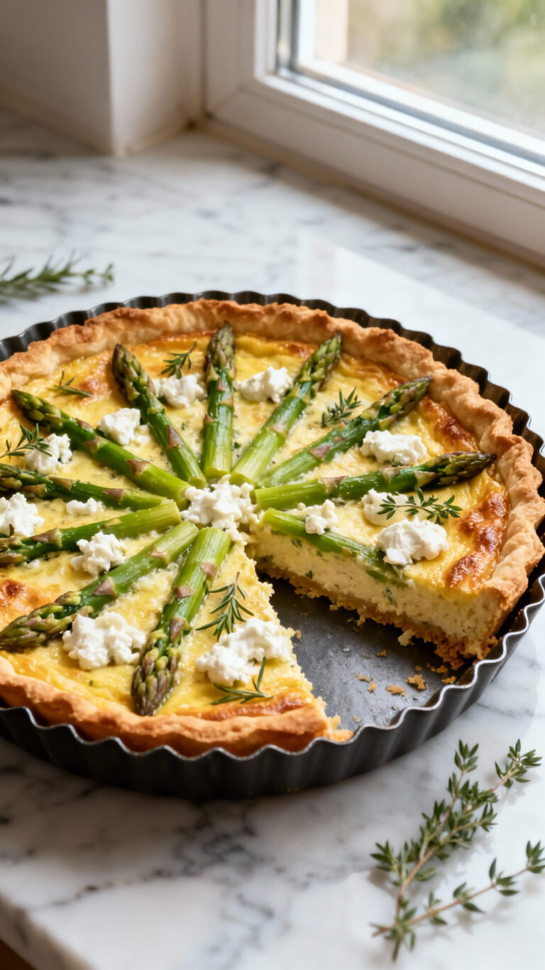 Asparagus and Goat Cheese Quiche - French