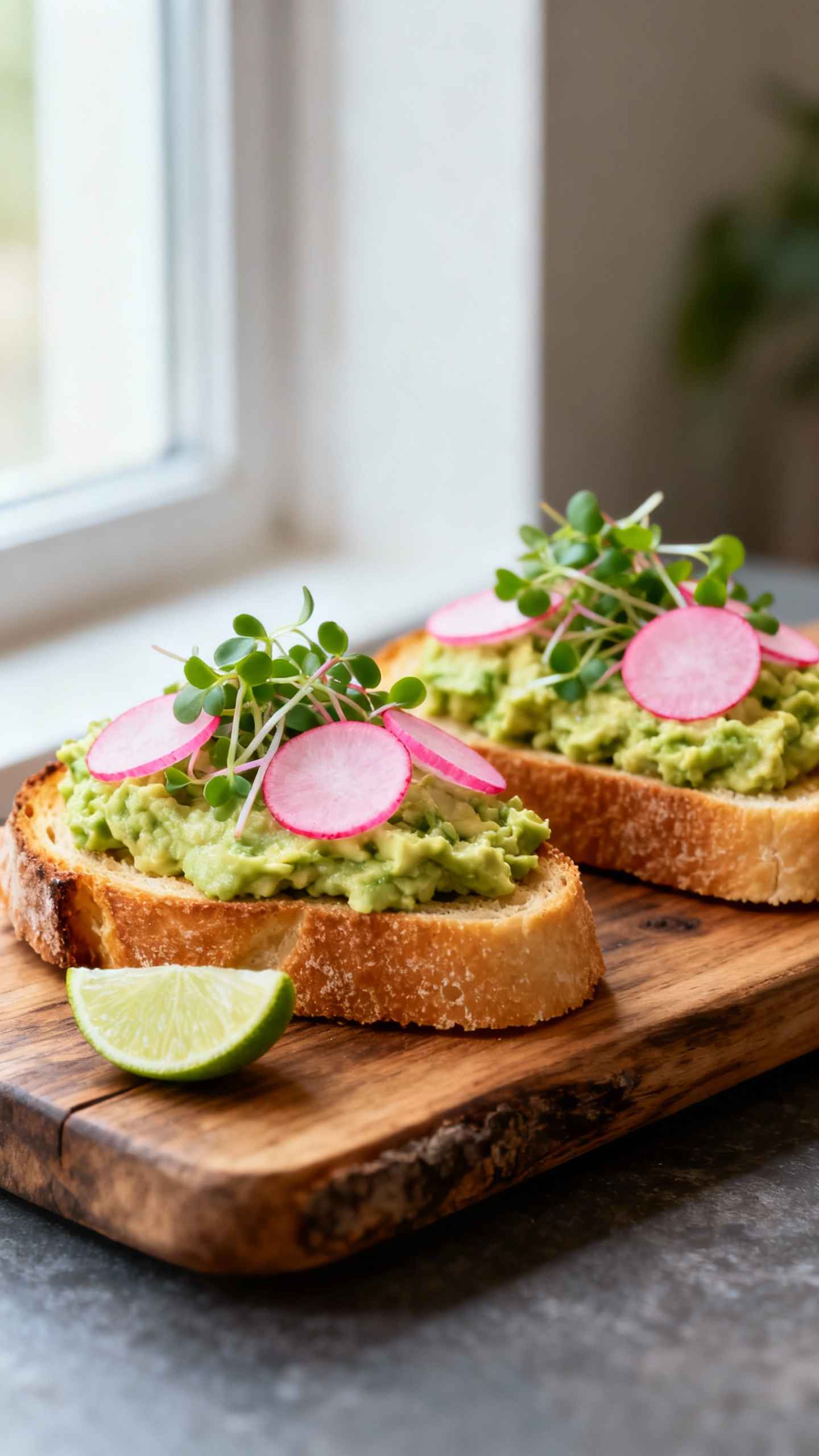 Avocado Toast with Radish and Microgreens
