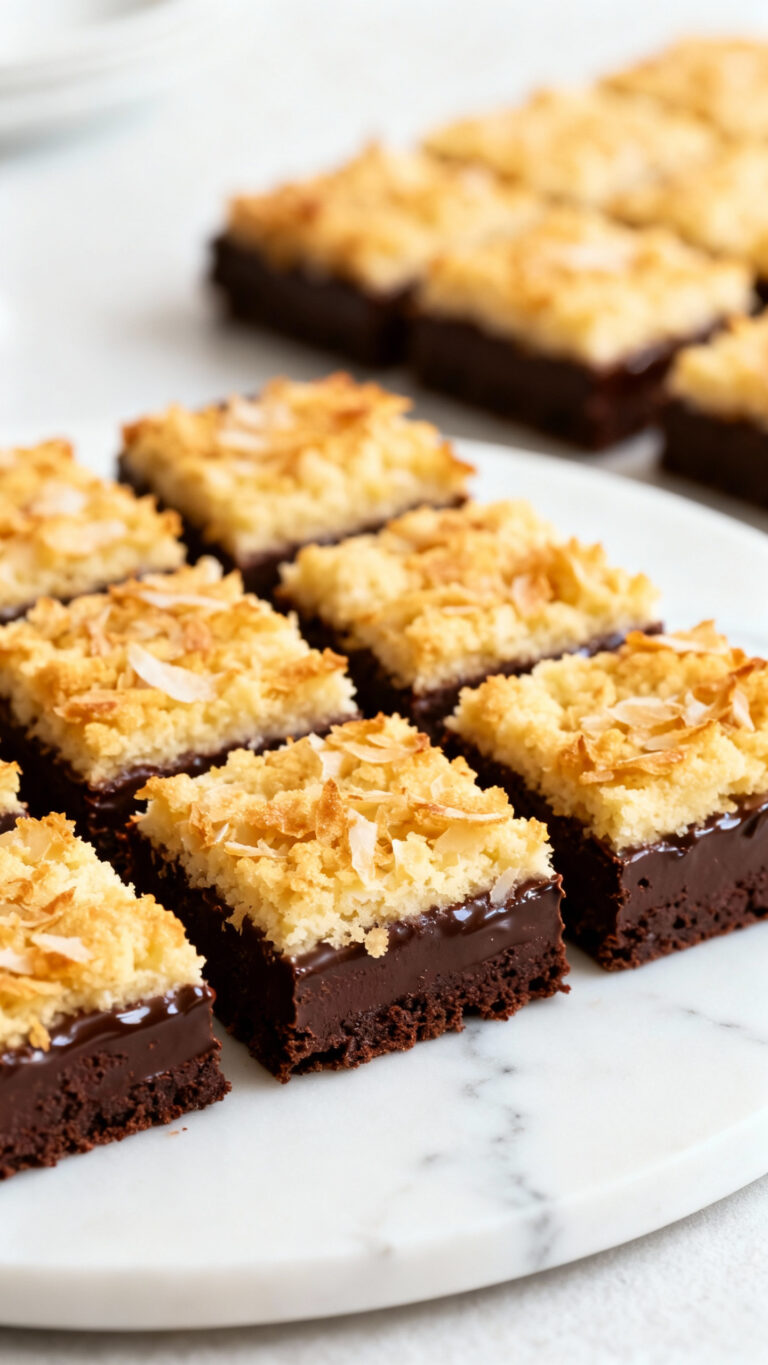 Dark Chocolate Coconut Macaroon Bars - American