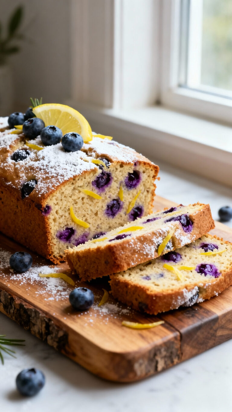 Lemon Blueberry Vegan Loaf Cake - American