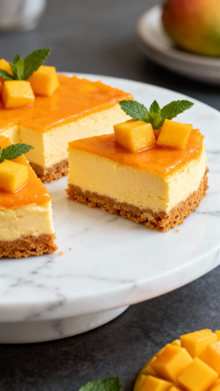 Mango Cheesecake Bars - American