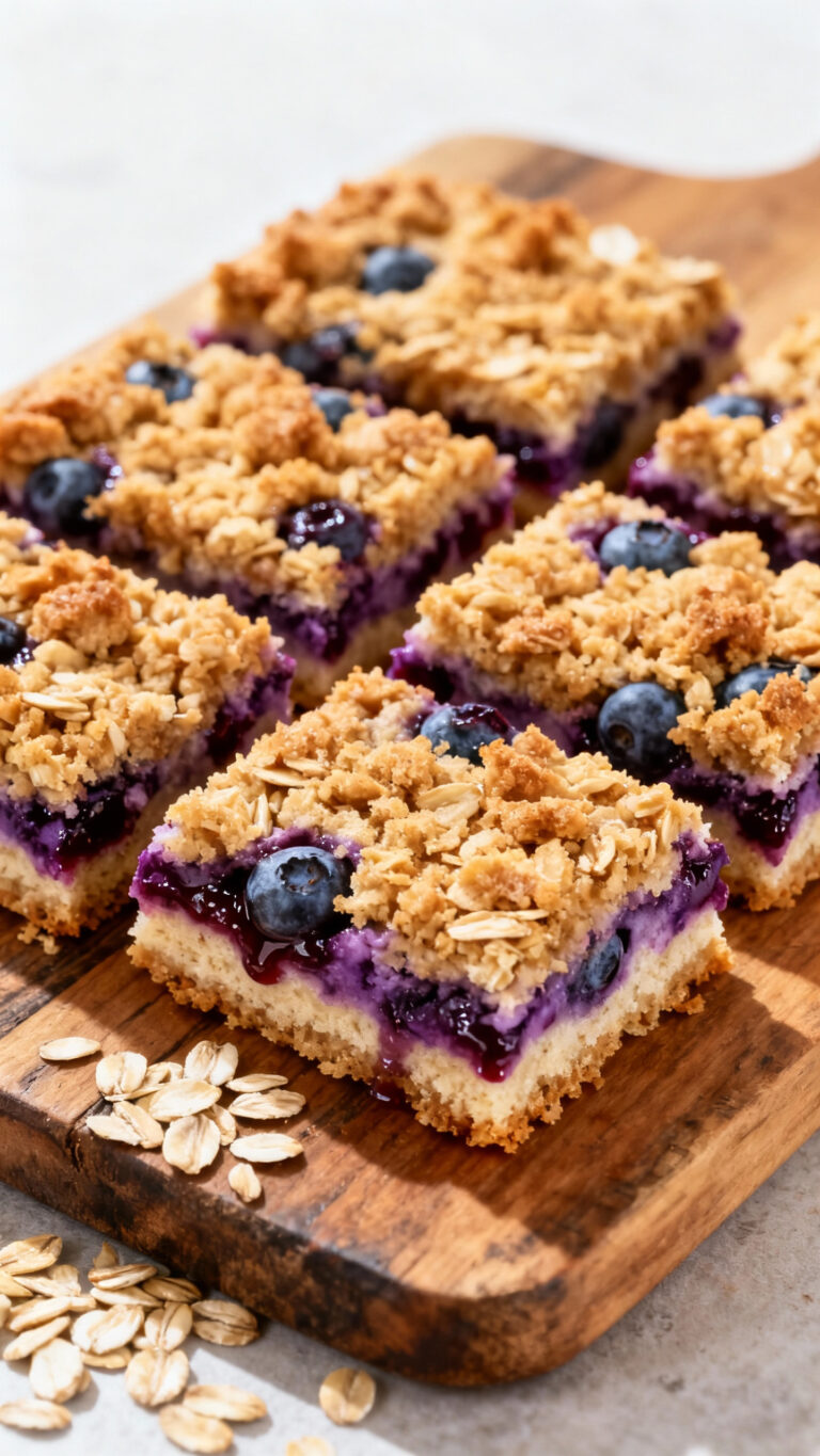 Oat Flour Blueberry Crumble Squares - American