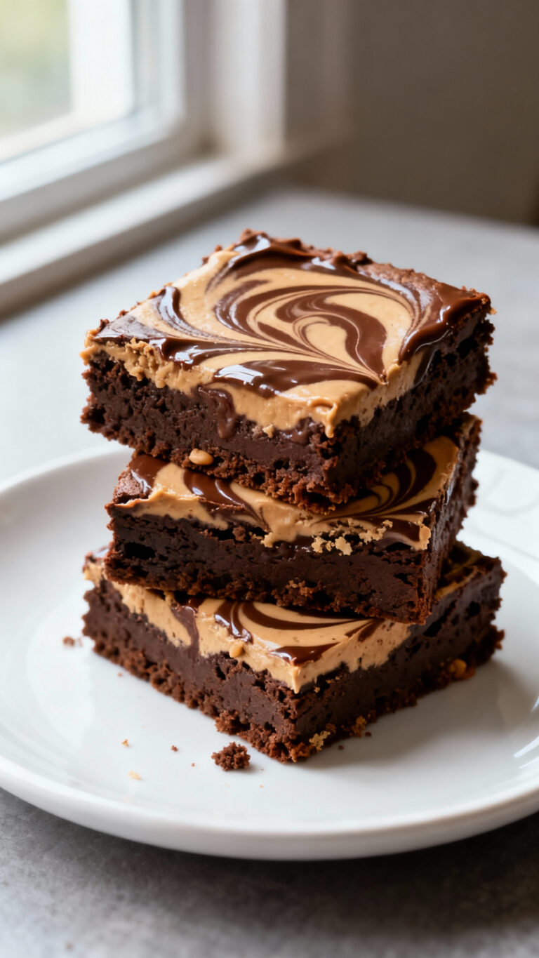 Peanut Butter Nutella Swirl Brownies - American