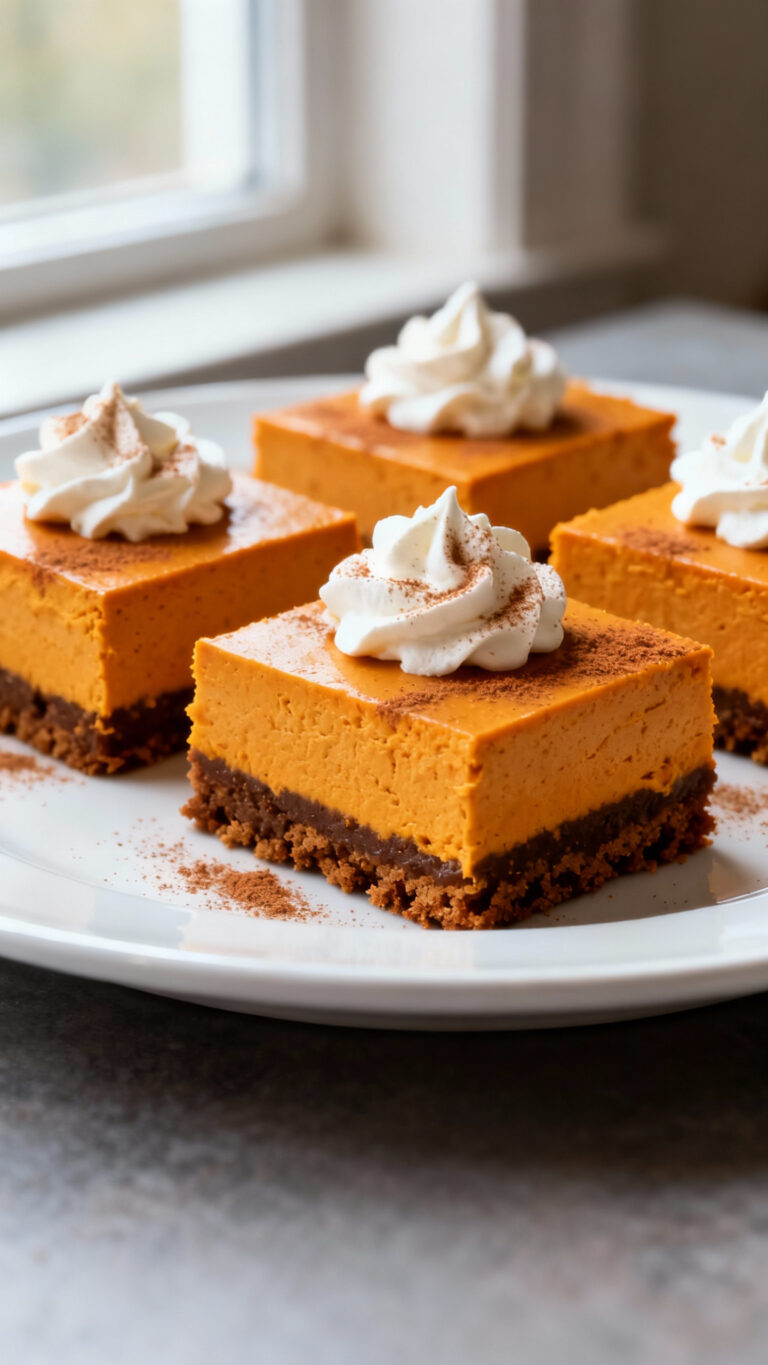 Pumpkin Cheesecake Bars - American