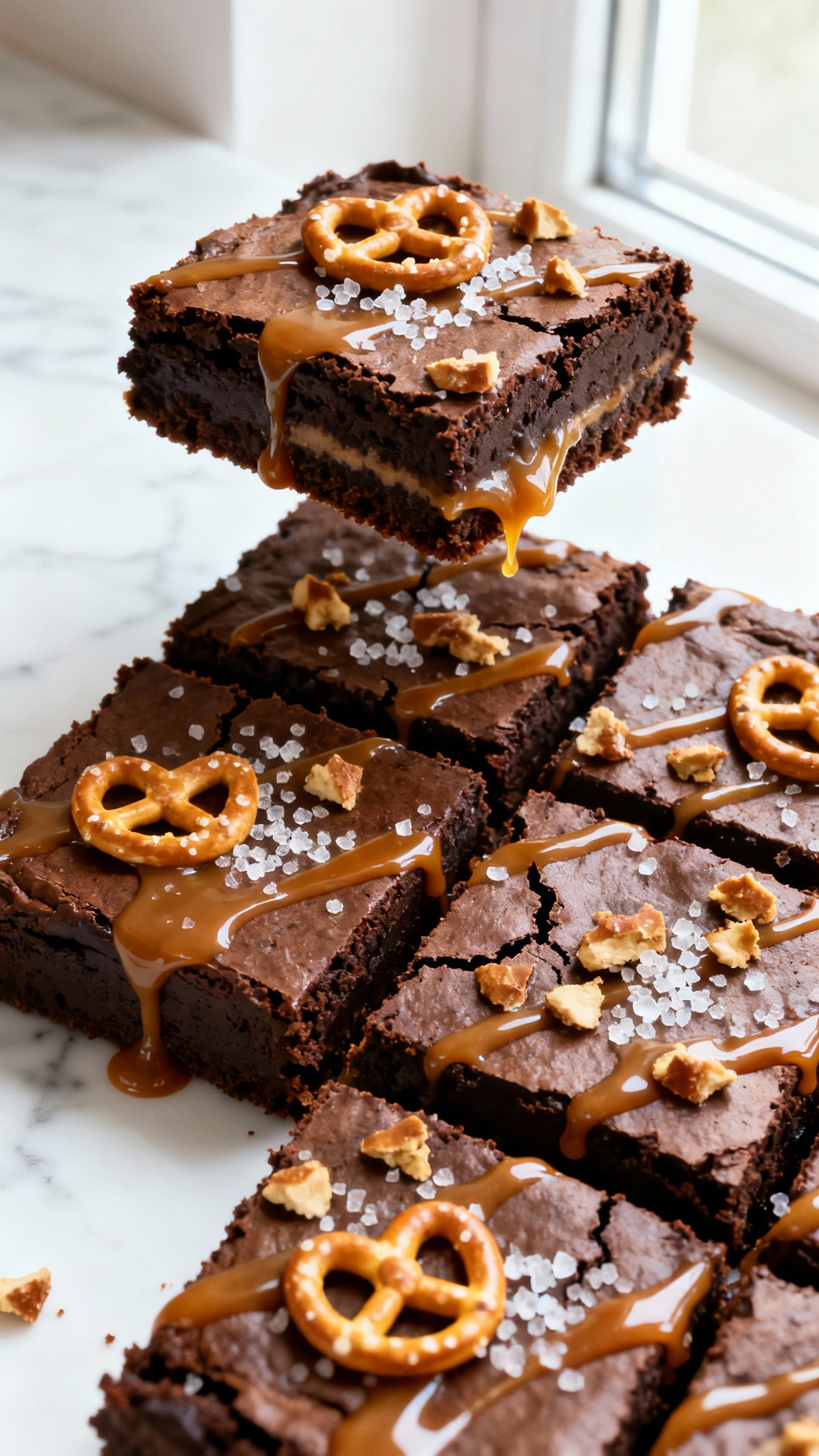 Salted Caramel Pretzel Brownies