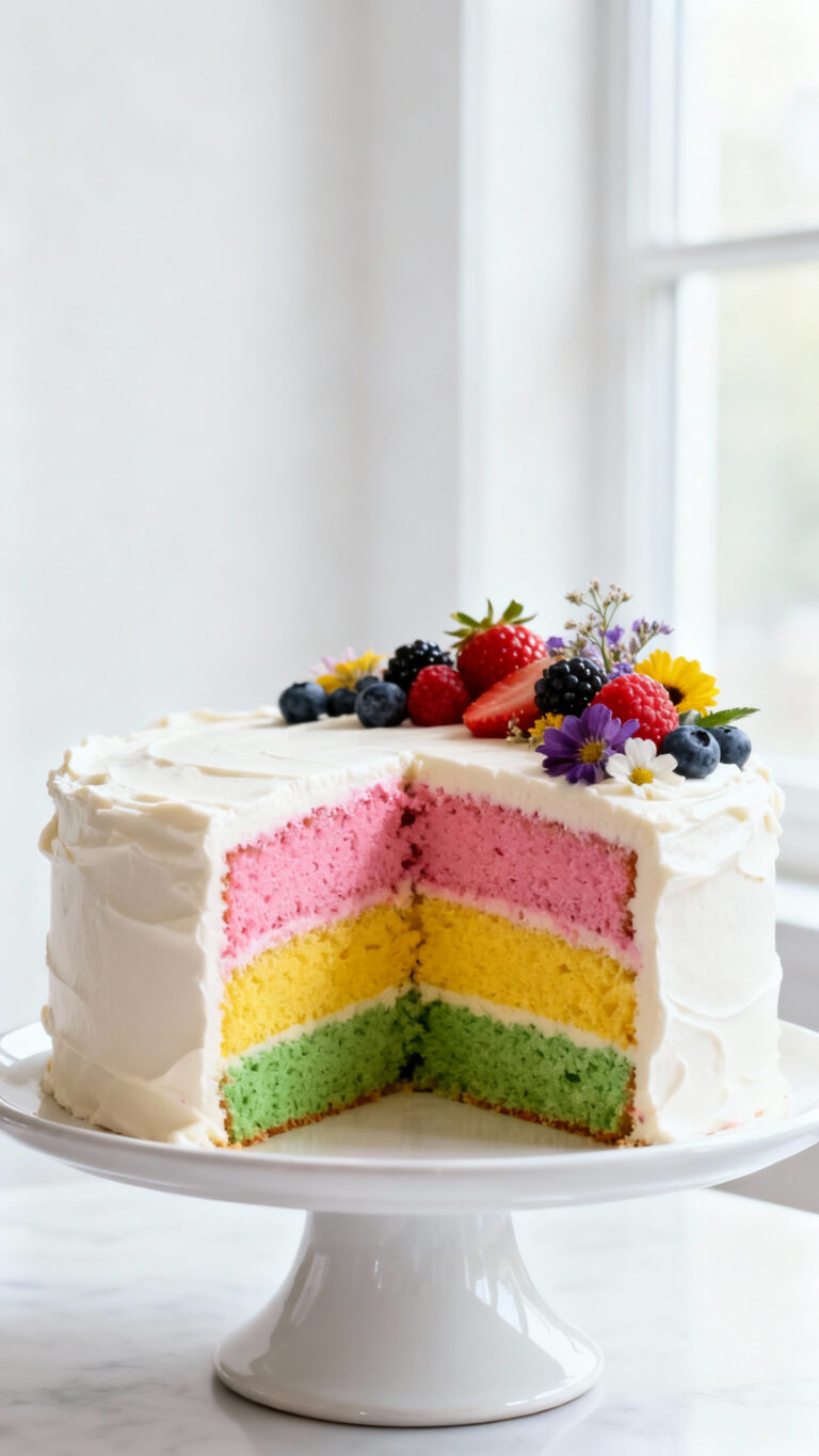 Spring Rainbow Vegan Layer Cake - American