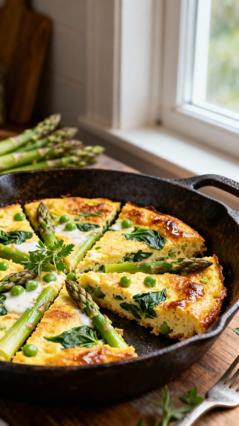 Spring Vegetable Frittata with Fresh Herbs - Italian