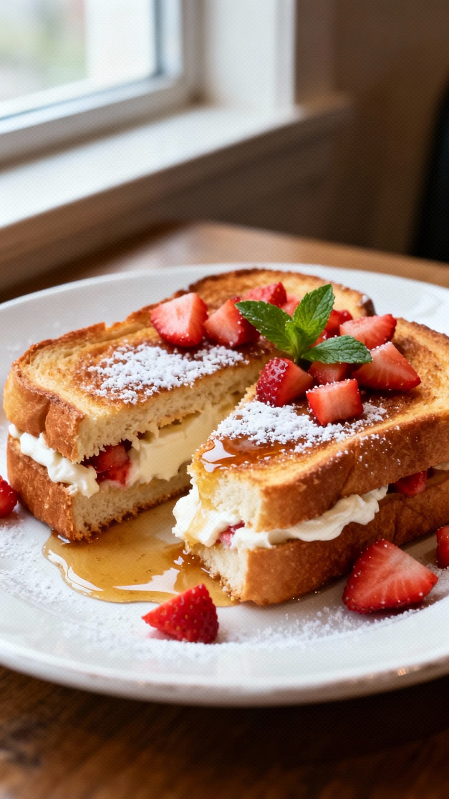 Strawberry Cream Cheese Stuffed French Toast