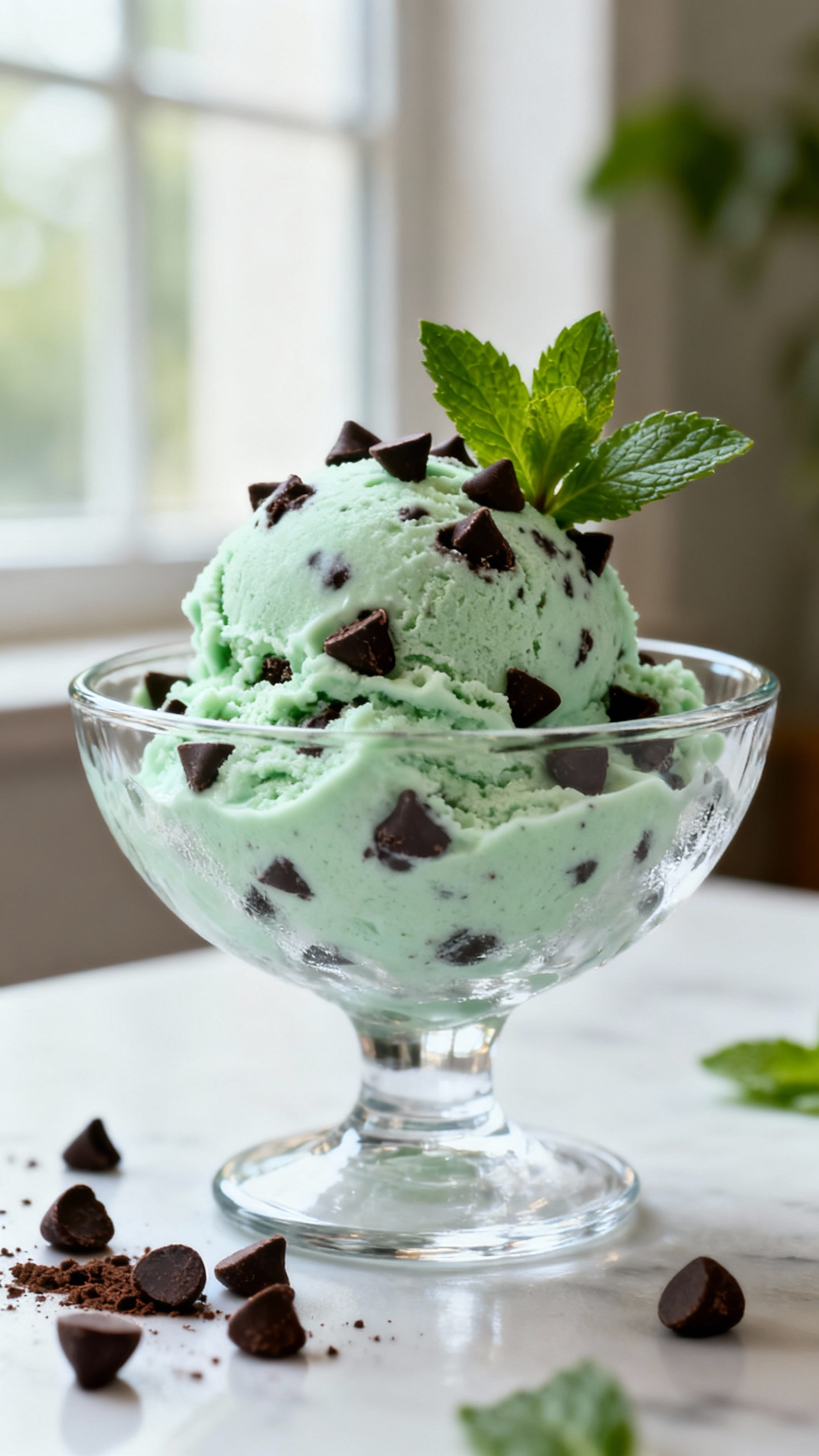 Vegan Mint Chocolate Chip Ice Cream