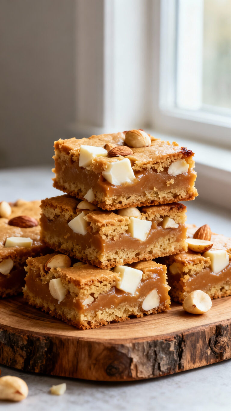 White Chocolate Macadamia Blondies - American