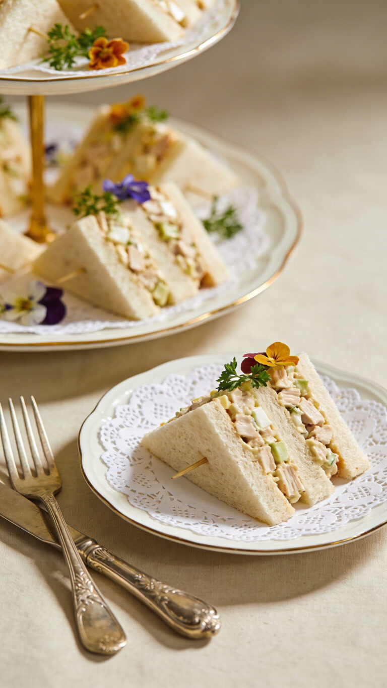 Chicken Salad Tea Sandwiches for an Elegant Brunch Spread - British