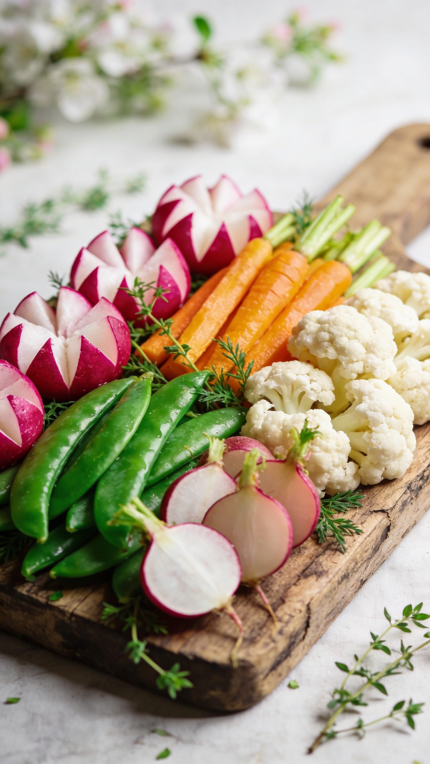 Colorful Spring Vegetable Crudité Platter for Entertaining