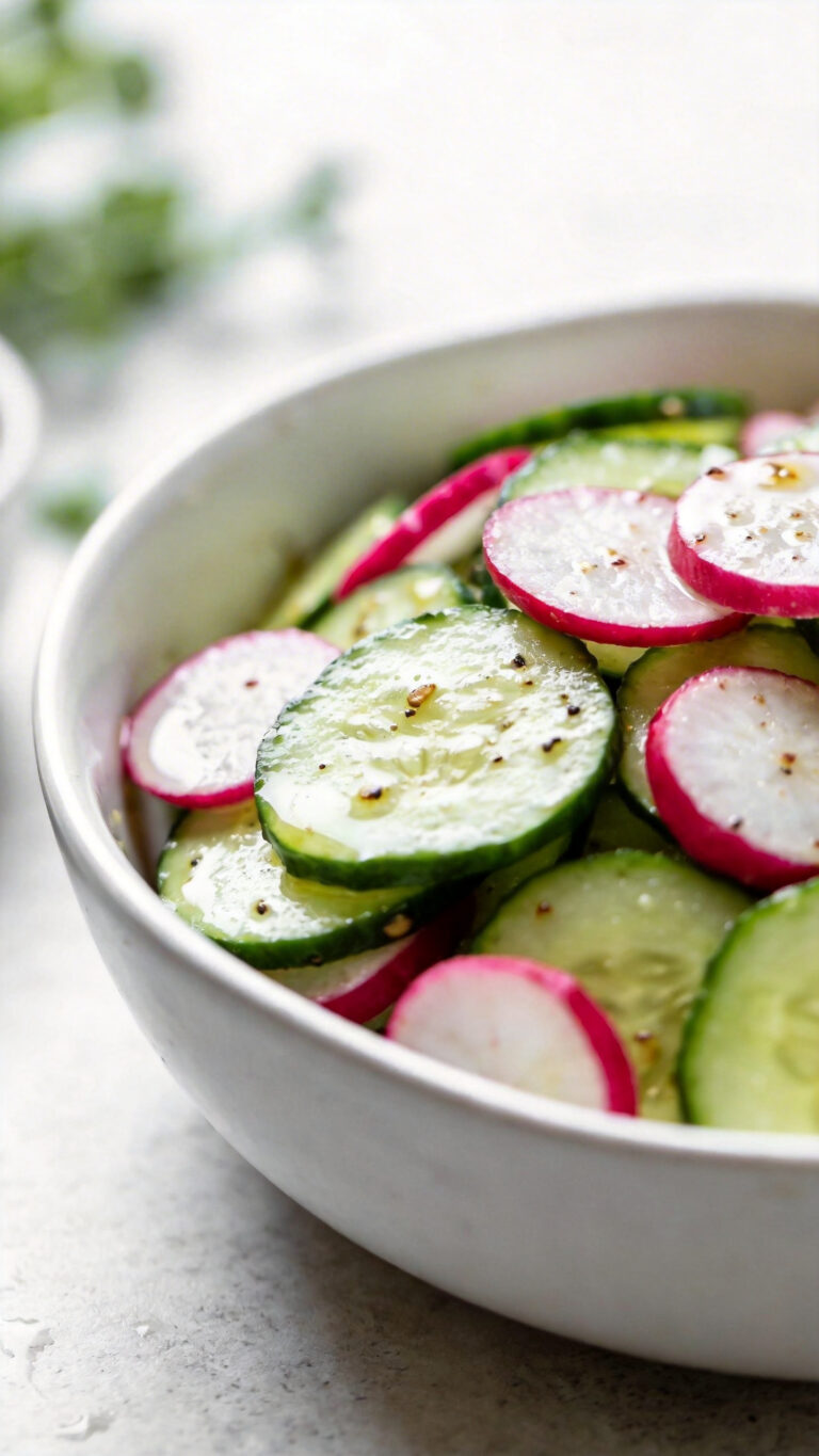 Crispy Garden Fresh Cucumber Radish Salad - American