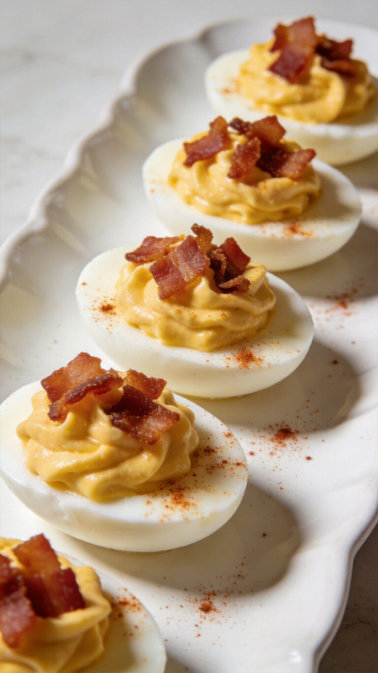 Deviled Eggs with Bacon - American