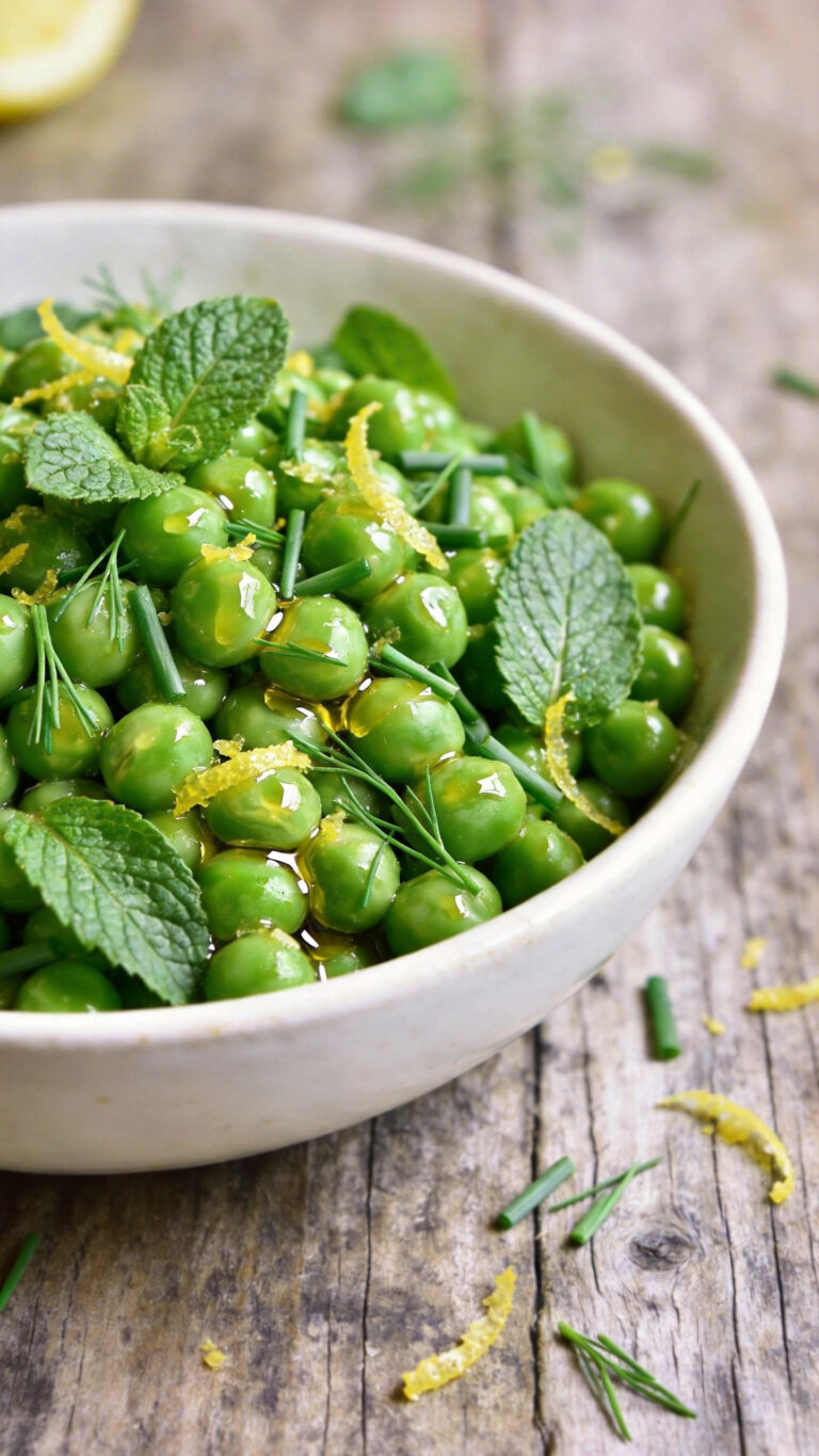 Easter Side Dish Spring Pea and Mint Salad - American