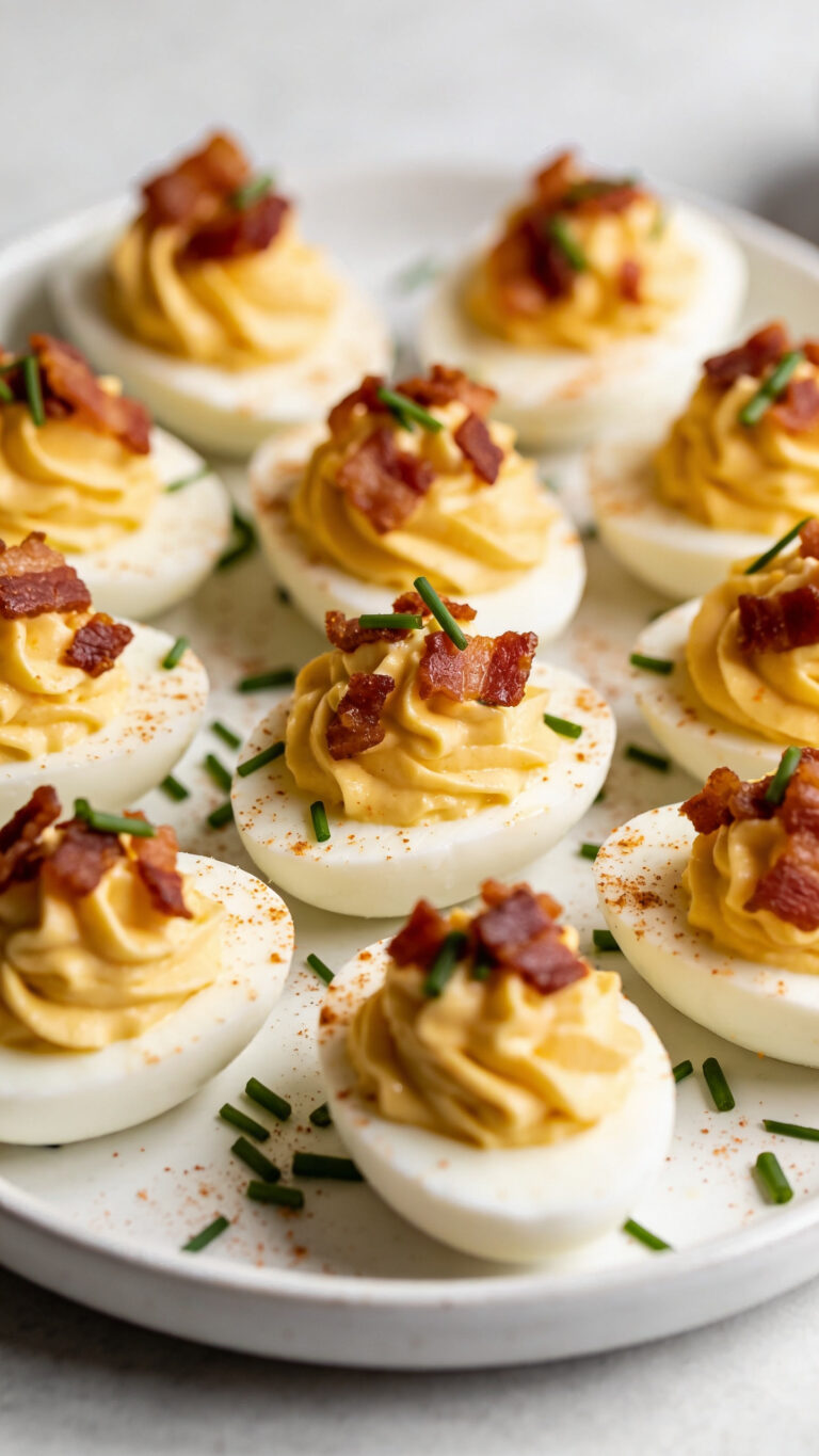 Easy Deviled Eggs with Bacon for Beginners - American