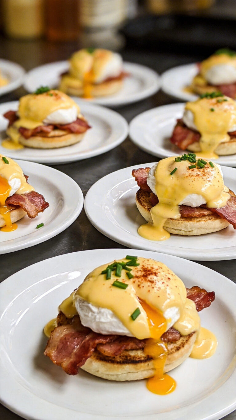 Eggs Benedict with Hollandaise Scaled Up for a Brunch Crowd - American
