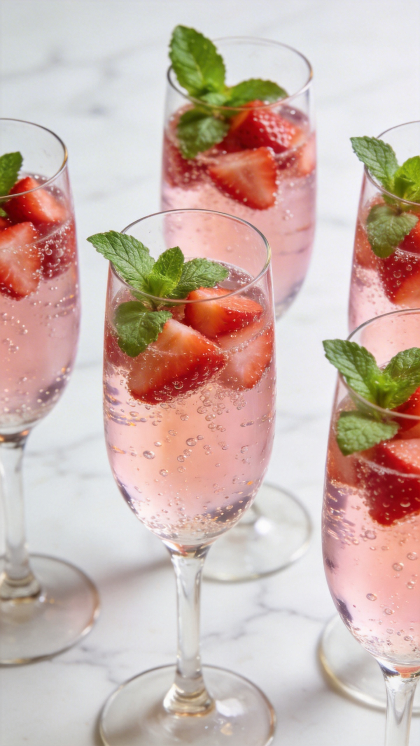 Fresh Champagne Strawberry Mimosas Ready in 5 Minutes